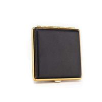 XSWY Cigarette Case 20 Sticks, Men's Personality Creative Cigarette Case, Smoking Black Leather, Gold, Silver, (Color : Gold)