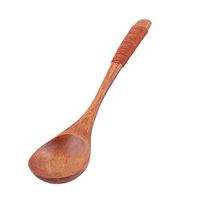 uxcell Wood Tableware Dinnerware Food Rice Soup Holding Serving Spoon Scoop Brown