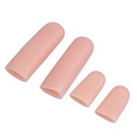 LIOOBO 12pcs Gel Finger Protector Medical Silicone Finger Sleeves Sports Finger Separator for Pain Relief (Skin Color)