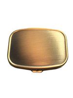 Classic Brass Daily Pocket Travel Sized Pill Box Case with Divider (Rectangular-2 Section)