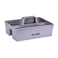 Alpine Industries 3-Compartment Plastic Cleaning Caddy – Commercial Quality Plastic Tool Organizer w/Handle for Cleaning Bathroom Floors & Windows (Small)