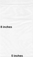 BNY Corner 2 Mil 5x8 Clear Plastic Zip Lock Bags, 5" x 8" Reloc Bag - 500 Counts