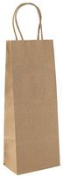 Kraft Paper Wine Bag with Convenient Handles - Gift/Shopping Bag Size 5 1/4" x 3 1/4" x 13 1/8" By MT Products (Pack of 12)