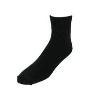 Extra Wide Sock Co. Mens Cotton Medical Quarter Ankle Support Socks, Regular (Shoe Size 8-11), Black