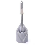 Modern Creative Toilet Brush,Bathroom Toilet Set,Toilet Bowl Brush and Holder for Bathroom Storage,Sturdy, Deep Cleaning,13.5x45cm (Grey)