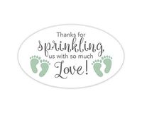 Baby Shower Stickers, Thanks for Showering us, Girl Boy and Gender Neutral Shower Stickers (#681-2-MT-OV)