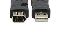 Firewire Ieee 1394 6 Pin Female F to USB 1.1/2.0 M Male Adaptor Converter Make Plug and Play Connections Your Computer Color Black