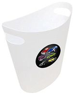 New! 2 Gallon Slim Style Wastebasket in a White Plastic Finish That Features Your Choice of a Novelty Theme Logo and a Free Trash Can Liner! (Muscle Cars)