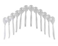 12 Pack of Premium Clear Disposable Plastic Serving Spoon Utensils - Large 10 Inch Heavy Duty - Perfect for Catering, Parties, and Picnics by California Containers