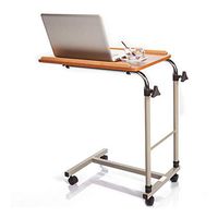 CBHLZ Adjustable Overbed Table,Medical Bedside Table Hospital Food Tray Rolling Laptop Desk,for Bed Sofa Hospital Reading Eating Cart Tray Orange