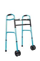 OasisSpace Heavy Duty Folding Walker, Bariatric Walker with 5” Wheels for Seniors Wide Walker Supports up to 500 lbs [Walker Accessories Included]