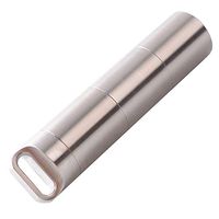 1PC Portable Daily Pill Case 3 Compartments Stainless Steel Waterproof Pill Box Dispenser Pocket Pill Container Keychain Pill Fob Silver L