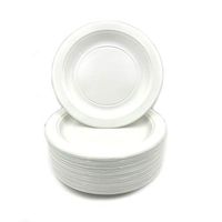 100pcs/set Disposable Eco-friendly 9inch Corn Starch Round Plates for Dinner Compostable Biodegradable Corn Starch Dinner Plates Disposable Degradable Large Tableware for Party Wedding Picnic