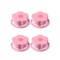 lotus.flower Washing Machine Floating Lint Mesh Bag, Flower-Type Washing Machine Hair Remover Filter Net Pouch,4Packs (Pink)