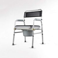 Zcxbhd Folding Chair Old Man Wheeled Commode/Over Toilet with Padded Seat and Back Wheelchair Bath Chair Moving Toilet Shower (Color : A)