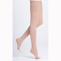 500 Natural Rubber 30-40 mmHg Open Toe Unisex Thigh High Sock with Waist Attachment Size: S1, Leg: Left