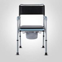JLL Ultra-Premium Padded Commode/Shower Chair. Most Comfortable with Padded Arms/backrest. Adjustable Height. Includes Free Commode Pail and Lid(Blue)
