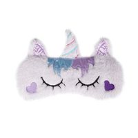 JUNKE.A.F Unicorn Sleep Mask Cute Sleeping Mask Unicorn Horn Eyeshade Blindfold Eye Mask for Kids Women and Girls, Purple