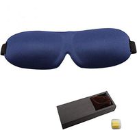 Sleep Mask with Adjustable Strap, 3D Light Blocking Eye Mask for Women & Men, Sleep Mask for Full Night’s Sleep, Travel, Shift Work and Meditation & 1 Pair Earplugs + Carry Bag (Navy Blue)