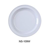 Yanco NS-109W Nessico Round Dinner Plate, 9" Diameter, Melamine, White Color, Pack of 24