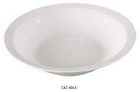 Yanco CAT-4014 Catering Rim Bowl, 108 oz Capacity, 2.25" Height, 14" Diameter, Melamine, White Color, Pack of 12
