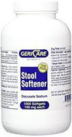 GeriCare Stool Softener Docusate Sodium, 100mg, 1000 Softgels per Bottle (4 Pack)