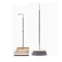 Broom and Dustpan With Long Handle Telescopic Up Stainless Steel Rod Non-stick Hair Soft Brush Broom And Dustpan Extra Long Handle Rotatable Broom Set Home Kitchen Office Toilet Cleaning