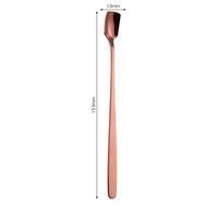 Long Handle Spoons , Sacow Stainless Steel Square Spoon Colorful Flatware Spoons Coffee Mixing Spoons (Rose Gold)