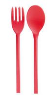 A Pop of Pink Reusable Plastic Spoon and Fork Set