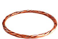 Genuine Copper Bangle Bracelet Made in USA Womens Medium Size (ropedesign2)