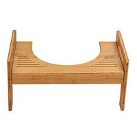 DULPLAY Adjustable Bamboo Bathroom Toilet Stool, Squat aid Stool Compact Anti-Slip for Potty Assistance-A 45.5x28x24.5cm(18x11x10inch)