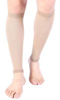 Doc Miller Premium Calf Compression Sleeve 1 Pair 20-30mmHg Graduated Support for Sports Running Circulation Recovery Shin Splints Varicose Veins (Tan Skin, Small)