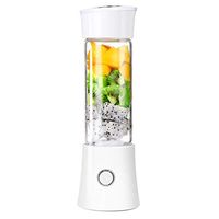 Highpot Portable Juicer Cup USB Rechargeable Mixer 480ml Food Grade Water Bottle Mini Fruit Juicer Machine (White)