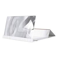 Livoty Screen Magnifier 3D HD Stereoscopic Phone Screen Enlarger Amplifying 12 inch Foldable Holder Stand Wood Bracket (White)