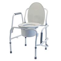 Lumex 3-in-1 Bedside Commode, Raised Toilet Seat, and Toilet Safety Rail, 300 lb. Weight Capacity, 6433A, White, 14"W x 16.75"D
