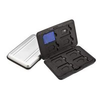 Mydio Aluminum Memory Card Carrying Case Holder Organizer Box Water-Resistant Pocket-Sized SD Holder for 8 SD Cards & 8 Micro SD Cards,Silver