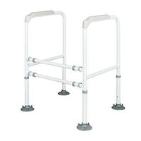 Edwiin Twainss Stand Alone Toilet Safety Grab Rail - Heavy Duty Medical Toilet Safety Frame for Elderly, Handicap and Disabled - Adjustable Bathroom Toilet Handrails Grab Bar