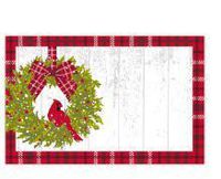Christmas Plaid Cardinal Gift Note Cards with Envelopes and Gold Seal -25pack Set