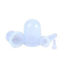 HEALLILY Massage Cups Silicone Body Massage Cupping Body Face Anti Cellulite Vacuum Therapy Cup Kit Pain Relief Increase Blood Circulation (Transparent) 4pcs