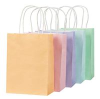Pastel Paper Bags, Easter Egg Hunts, Party Favors (6.2 x 8.5 x 3.1 In, 25-Pack)