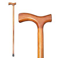 Weccan Wood Cane with Supportive Curved T Handle Walking Canes as Gifts Lightweight Walking Sticks for Men and Women Hand Crutches No Assembly Required Sturdy Stable (Yellow)