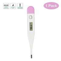 LCD Digital Thermometer, Waterproof Armpit Thermometer Rectal and Oral Thermometer for Adults Kids and Baby Household Body Precision Thermometer (Pink)