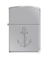 Zippo US Navy Anchor Symbol High Polish Chrome Pocket Lighter