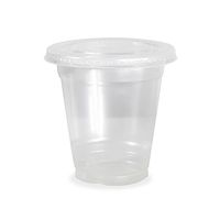 Mr. Miracle Clear Cups with Flat Lids for Iced Coffee Bubble Boba Tea Smoothie, 20 oz, Set of 100