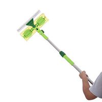 Atkobac Professional Window Squeegee with Scrubber Window Cleaner Brush 64" Extension Pole Long Handle All Purpose Outdoor Glass Cleaning Kits for Shower, Car and High Windows