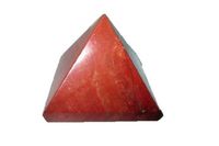Jet Lovely Red Jasper Pyramid Free Booklet Jet International Crystal Therapy Approx. 1.25" Earth Elements Reiki Symbol Pentacle Gemstone Crystal Healing Vastu Chakra Balancing Pyramid Good Luck Massage Pouch Prosperity Divine Chakra Balancing