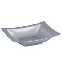 Lillian 12-Ounce Rectangular Plastic Bowls, 10 Count, Silver