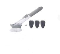 Kitchen automatic liquid filling Brush Pot Artifact,Dish Brush Kitchen Scrub Bathroom Brushes with Scraper Tip Comfortable Grip Odourless Bristles for Dishes Pots Pans Skillet Cleaning 4 Pc