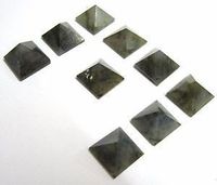 CRYSTALMIRACLE Lot of 9 Labradorite Gemstone Loose Mini Pyramids Bagua Healing Reiki Gift Vaastu Wellness Meditation Home Office Positive Energy Psychic