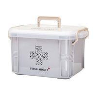 BESTONZON First aid Container bin Pill Storage case with snap Buckle Family Emergency kit Storage Organizer(Size L)